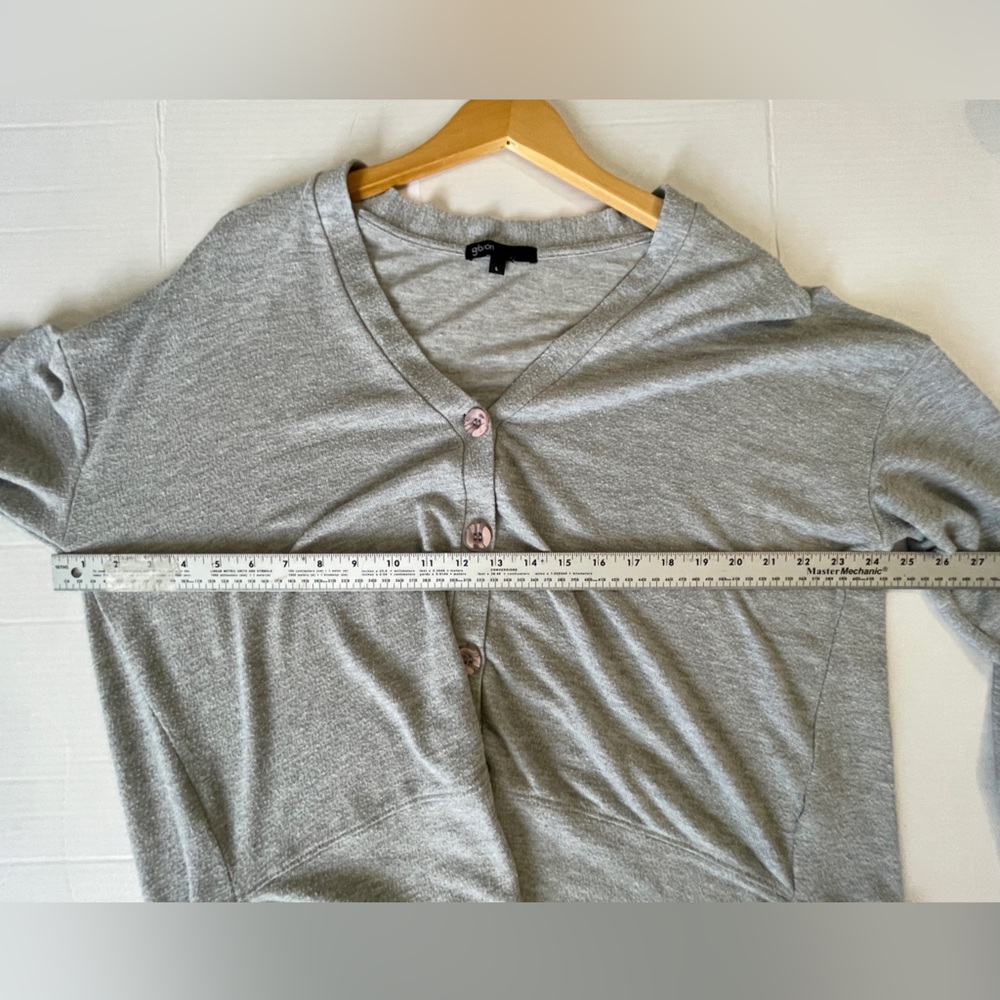 Gibson Heather Gray Button-Front Cardigan Sweater‎ | Size L - Picture 6 of 6